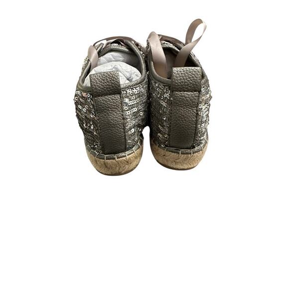 Generation Love women’s NWOT’s Silver Sequin espadrilles with laces. Size 39 - Picture 4 of 7